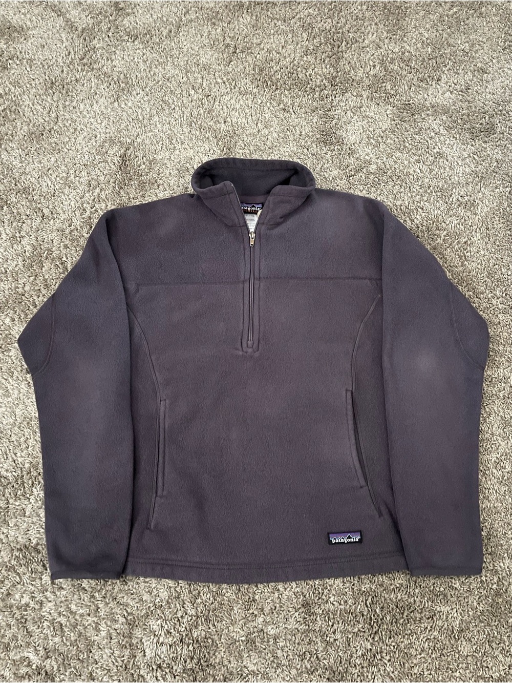 Patagonia Synchilla Marsupial 1/2 Zip Fleece Pullover Womens Size L Black